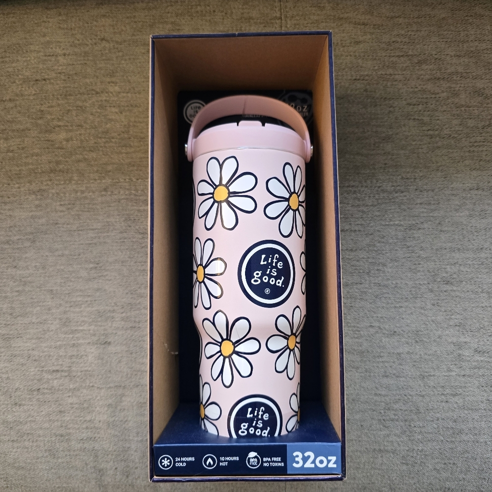 Life Is Good 32 Oz Nomad Bottle In BLOSSOM PINK